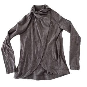 Lululemon Womens Sz 6 Rulu Rally Wrap Jacket Pockets Thumbholes Modal Purple